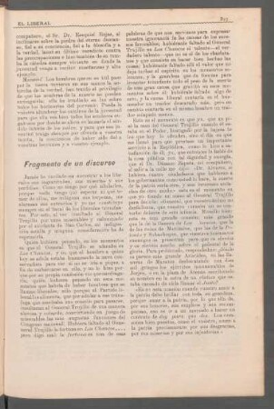Fragmento de un discurso