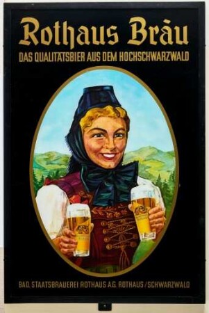 Glasplakat "Rothaus-Bräu"