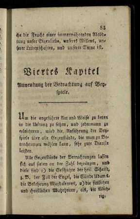 Viertes Kapitel. Anwendung der Betrachtung auf Beyspiele.