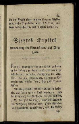 Viertes Kapitel. Anwendung der Betrachtung auf Beyspiele.