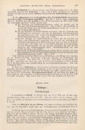 Fünfter Titel. Auflage