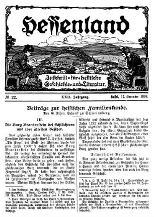 No. 22, 17. November 1908