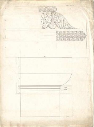 Speeth, Peter; Architekturentwürfe für den Unterricht - dorisches Kapitell u. ornamentales Kapitell (Details)