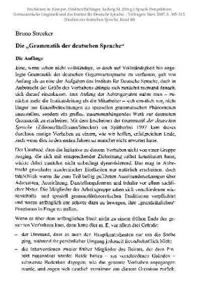 Die "Grammatik der deutschen Sprache"