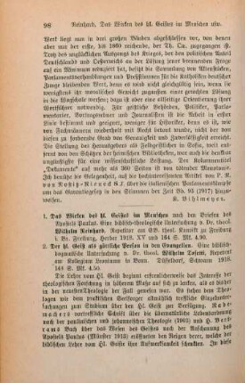 98-102 [Rezension] Reinhard, Wilhelm, Das Wirken des heiligen Geistes im Menschen