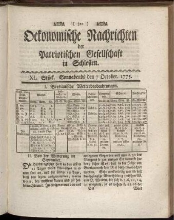 XL. Stück. Sonnabends den 7 October. 1775.