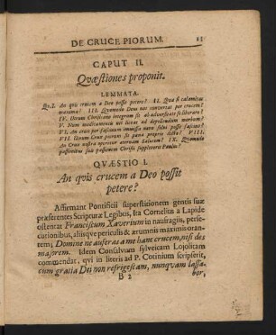 Caput II. Quaestiones proponit.