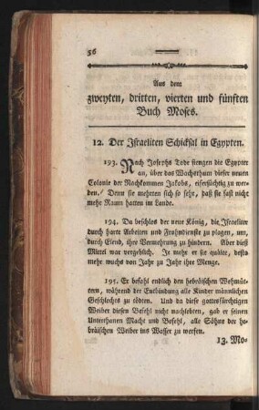 Aus dem zweyten, dritten, vierten und fünften Buch Moses
