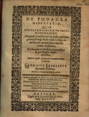 De Podagra Disputatio