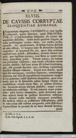 XLVIII. De caussis corruptae eloquentiae Romanae
