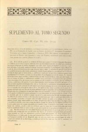 Suplemento al tomo segundo