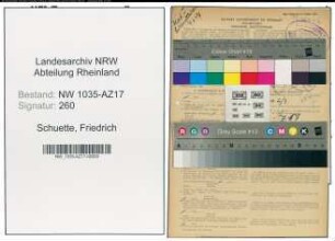 Entnazifizierung Friedrich Schuette , geb. 30.06.1899 (Schlosser)