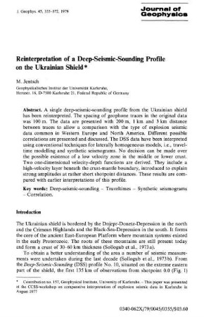 Reinterpretation of a deep-seismic-sounding profile on the Ukrainian shield