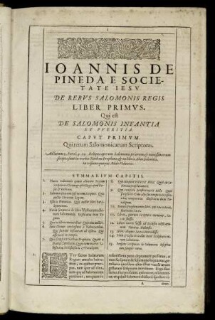 Liber Primus. Qui est De Salomonis Infantia Et Pueritia.