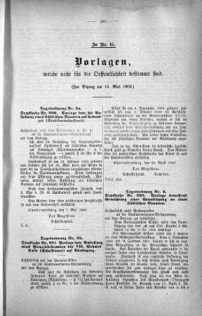 Vorlagen welche nicht für die Oeffentlichkeit bestimmt sind., 21. Mai 1902