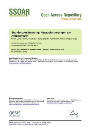 Standortbestimmung: Herausforderungen am Arbeitsmarkt