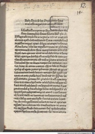 Epistula amatoria ad Lucretiam : mit Widmungsbrief des Autors an Herzog Sigmund von Tirol, Graz 13.12.1443
