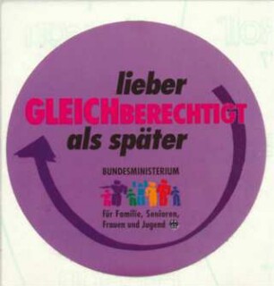 Öffentlichkeitsarbeit der Bundesregierung zur Gleichstellung