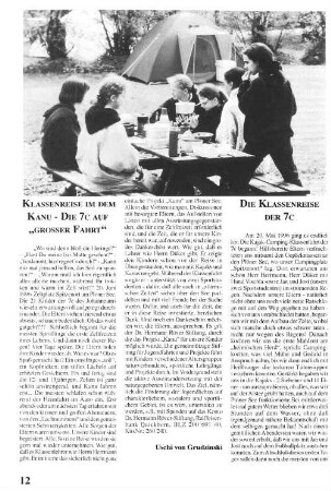 Die Klassenreise der 7c