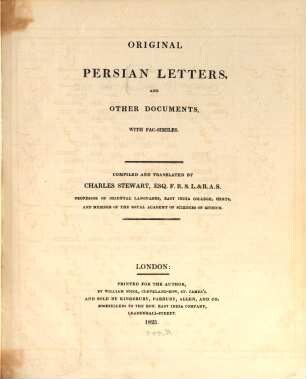 Original Persian Letters and other documents