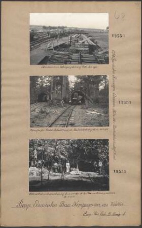 Gleisdreieck im Übergangsbahnhof Sorel [Romagne?]. (0,60 Spurbahn Romagne-Azannes-Höhe 310- Umladebahnhof Sorel.)