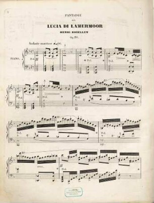 Fantaisie brillante sur Lucie de Lammermoor de Donizetti : pour piano : op. 80