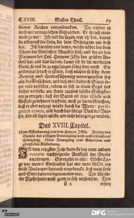 Das XVIII. Capitel. Neue Offenbarung von dem Hertzen JEsu...