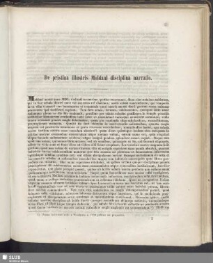 De pristina illustris Moldani disciplina narratio