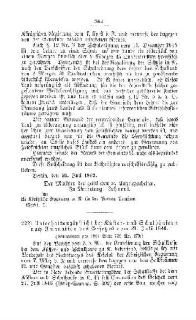 Unterhaltungspflicht bei Küster- und Schulhäusern nach Emanation des Gesetzes vom 21. Juli 1846 : [V. Elementarschulwesen]