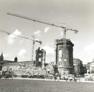 Dresden-Altstadt. Baustelle Frauenkirche
