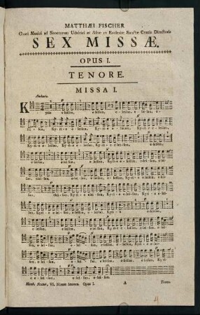 1-31, Sex Missae. Opus I. Tenore.