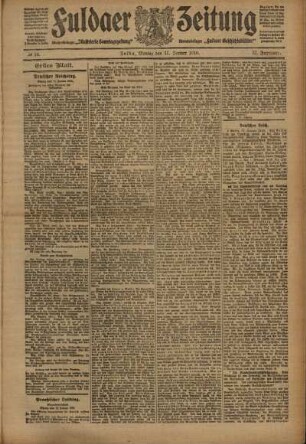 Erste Ausgabe vom Montag, den 17. Januar 1910.