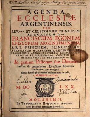 Agenda ecclesiae Argentinensis