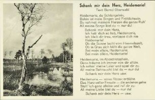 Schenk mir dein Herz, Heidemarie!