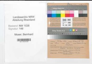 Entnazifizierung Bernhard Moser , geb. 24.12.1920 ()