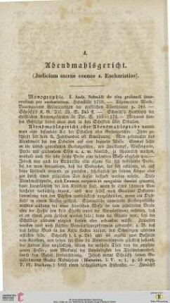 4. Abendmahlsgericht (Judicium sacrae coenae s. Eucharistiae)