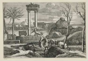 Landschaft mit der Flucht nach Ägypten, Blatt 7 der Folge "Landschaften"