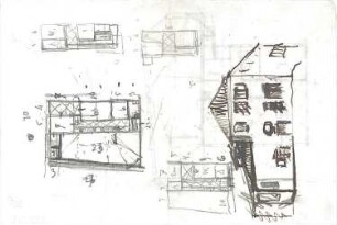 Hildebrand, Adolf von; München, Perfallstr.; Haus Hildebrand - frühes Projekt (Grundrisse, Perspektive)