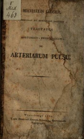 Tractatus anatomico-physiologicus de arteriarum pulsu
