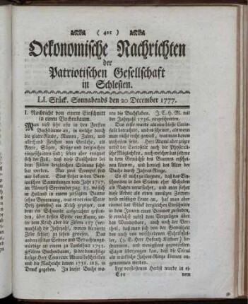 LI. Stück. Sonnabends den 20 December 1777.
