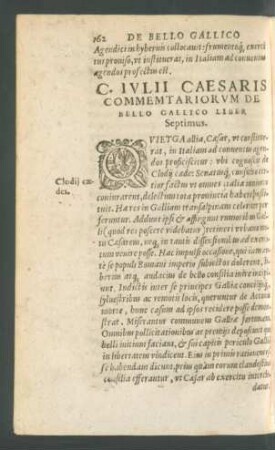 C. Iulii Caesaris Commentariorum De Bello Gallico Liber Septimus.