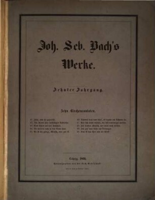 Johann Sebastian Bach's Werke. 10, Kirchencantaten, Fünfter Band