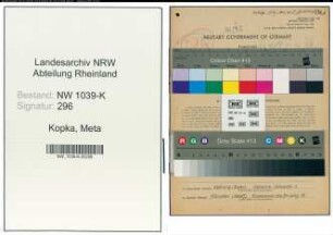 Entnazifizierung Meta Kopka , geb. 08.09.1909 ()