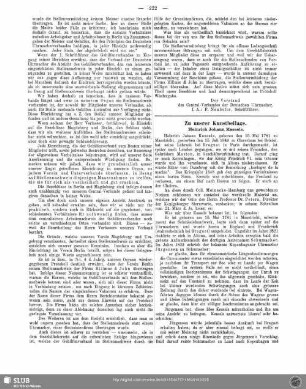 Zu unsrer Kunstbeilage : Heinrich Johann Kessels. Moritz Krille