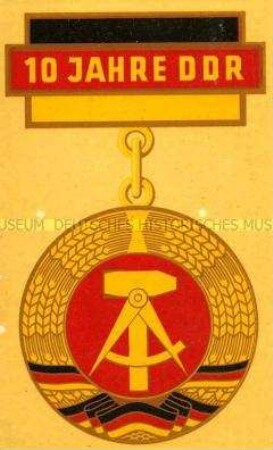 Aufkleber zum 10. Jahrestag der DDR