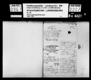 Kautionsleistung der Verwalter der deutschen Schulfondspflege zu Ellwangen