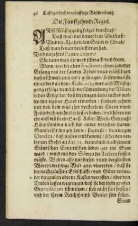 Die Funffzehende Regul.