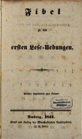 Fibel zu den ersten Lese-Uebungen