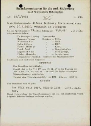 Zentner, Alfons