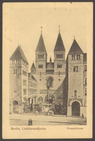 Ansichtskarte Liebfrauenkirche mit Mariensäule, Wrangelstraße [1/2]
